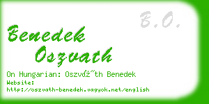 benedek oszvath business card